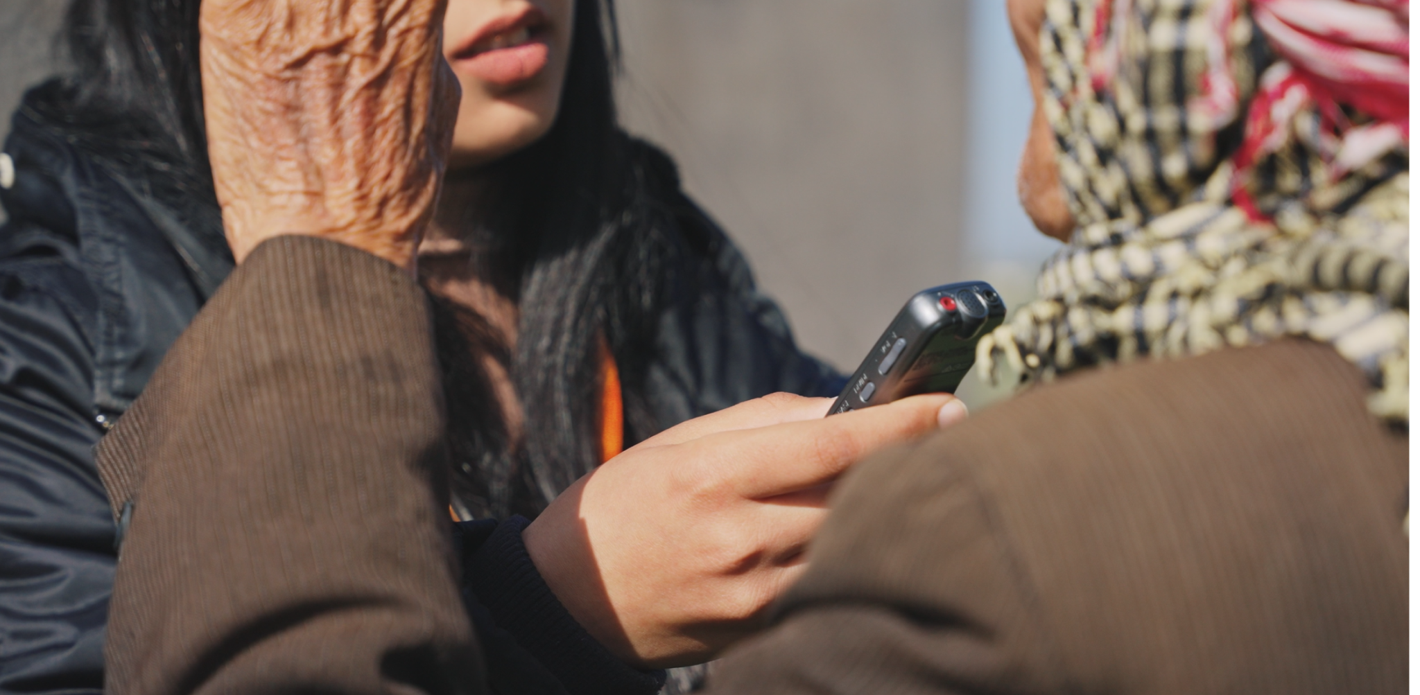 Interviewer with phone